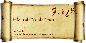 Fésüs Áron névjegykártya